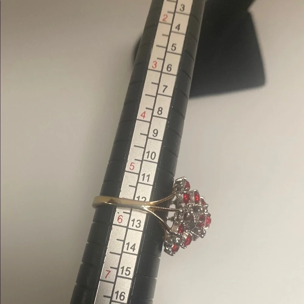 Elegant gold and Red  accents Ring